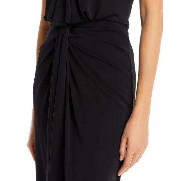 NWT Cinq a Sept Kaily Twist Halter Jersey Midi Dress in Black Size 6 - Picture 7 of 16